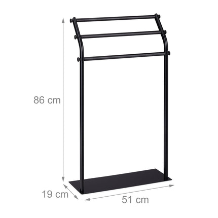 Porte-serviettes noir à 3 barres