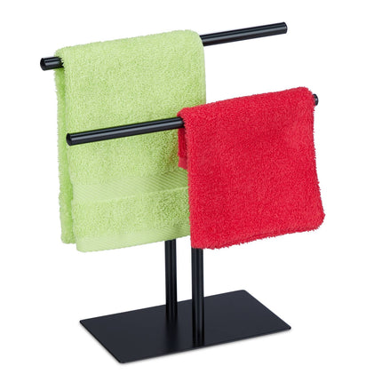 Porte-serviettes noir à 2 barres