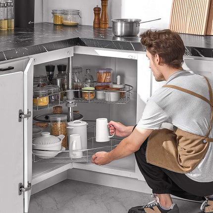 Blind Corner Cabinet Organizer, 31.5in 2-Tier Rotating