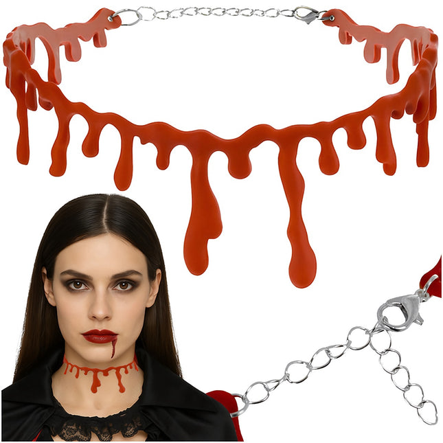 Blutige Halloween Halskette, verstellbares Kostümzubehör