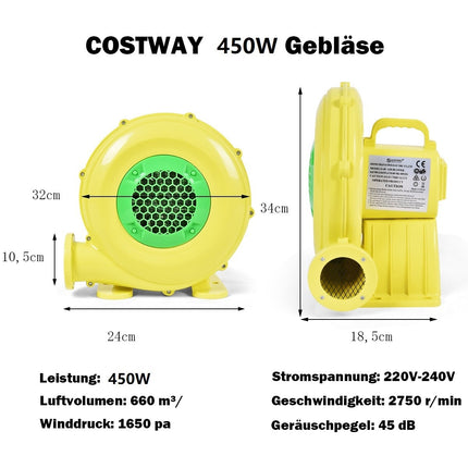 Souffleur d'air électrique 450W pour jouets gonflables