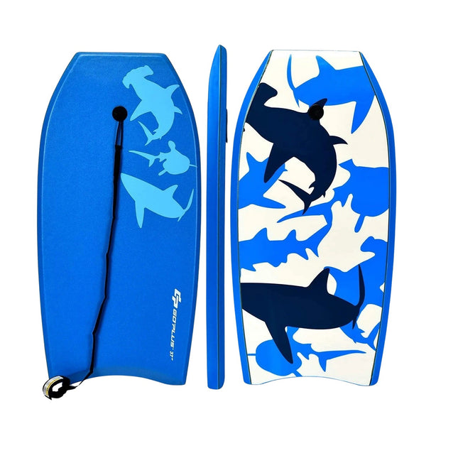 Bodyboard bleu 83x47x5,5 cm avec leash de sécurité