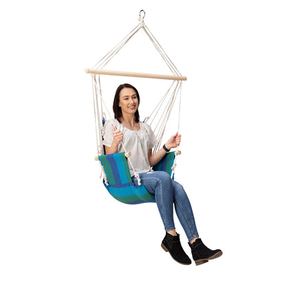 Chaise brésilienne bleue, pliable, légère, pour l'extérieur
