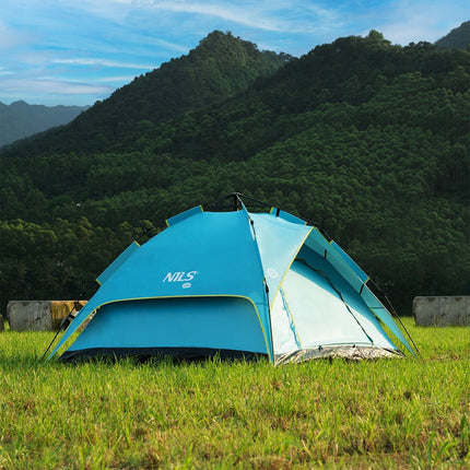 Tente de camping bleue, 2 personnes, légère, imperméable