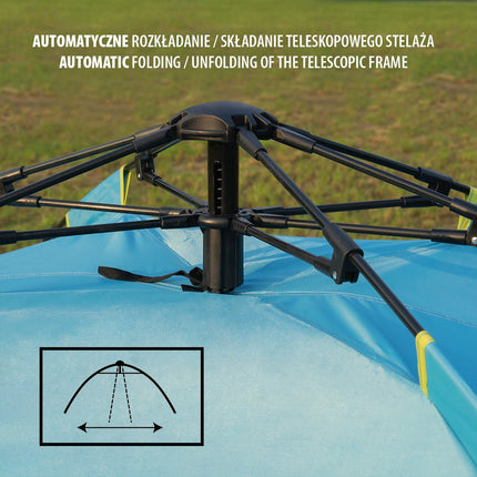 Tente de camping bleue, 2 personnes, légère, imperméable