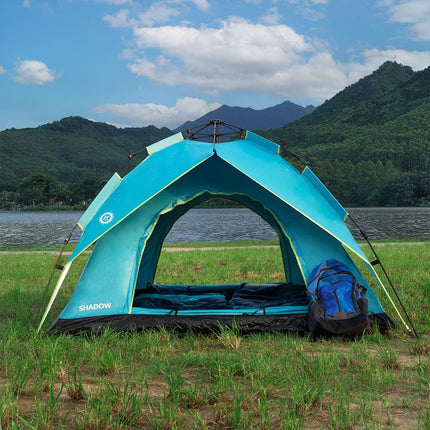 Tente de camping bleue, 2 personnes, légère, imperméable