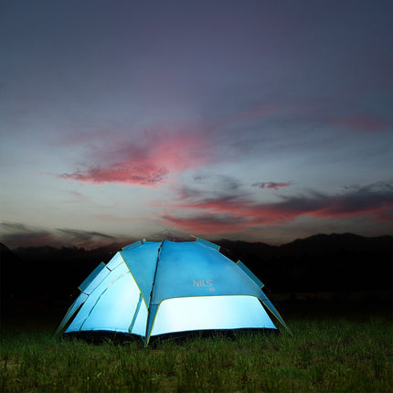 Tente de camping bleue, 2 personnes, légère, imperméable