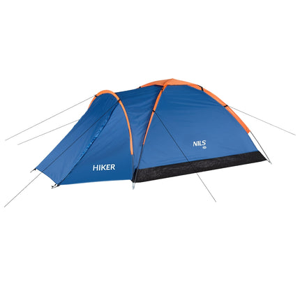 Tente de camping bleue pour randonneurs, capacité 2 personnes
