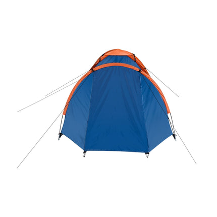 Tente de camping bleue pour randonneurs, capacité 2 personnes