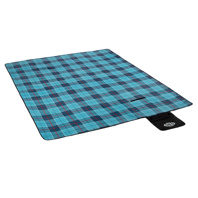 Blau Karierte Picknickdecke, 250x200 cm, PE Alu
