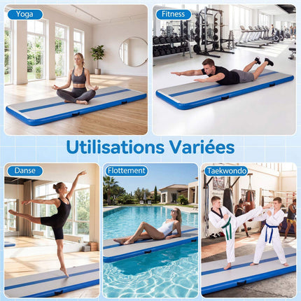 Blaue aufblasbare Gymnastikmatte mit elektrischer Pumpe, PVC