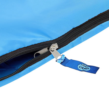 Blauer Junior-Schlafsack, leicht, kompakt