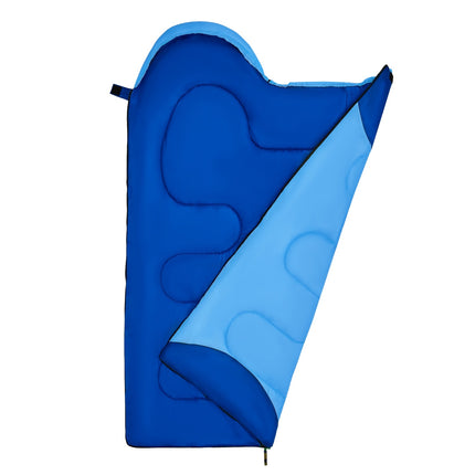 Blauer Junior-Schlafsack, leicht, kompakt