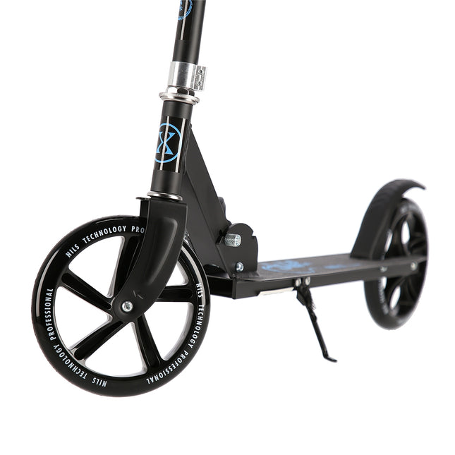 Trottinette bleue pliable et réglable en hauteur