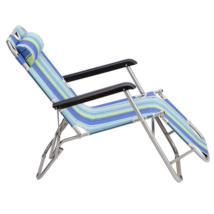 Chaise longue bleue, chaise inclinable réglable