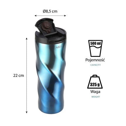 Tasse isotherme bleue, 22 oz, isolée