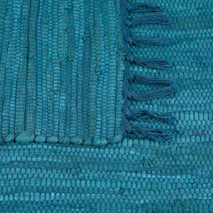 Tapis en coton bleu