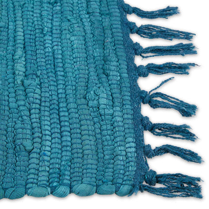 Tapis en coton bleu