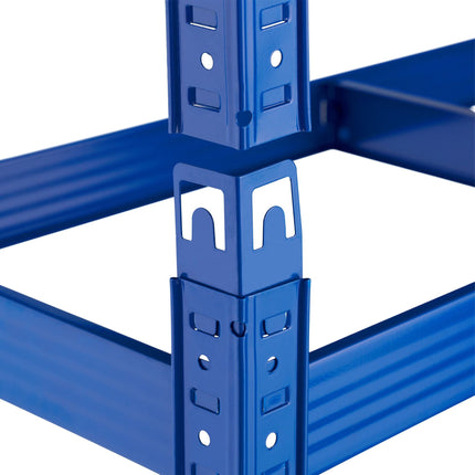 Étagères en métal bleu robuste à 5 niveaux