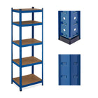 Blaues stabiles Regal mit 5 Ebenen