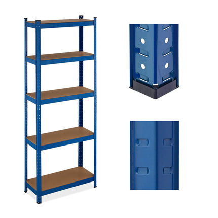 Étagères bleues robustes à 5 niveaux
