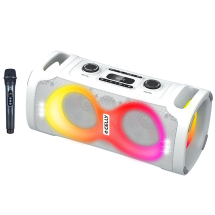 Bluetooth Party-Lautsprecher 45W mit kabellosem Mikrofon, Weiß