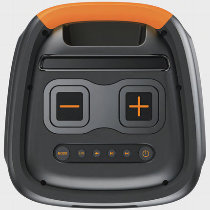 Bluetooth-Lautsprecher, 2x8" Tieftöner, 60W, LED-Beleuchtung, Schwarz