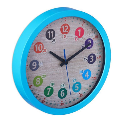 Horloge murale bleue pour enfants