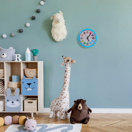 Horloge murale bleue pour enfants