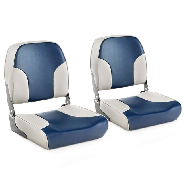 Ensemble de sièges pour bateau, 2 pièces, pliables, bleu et gris, en PVC