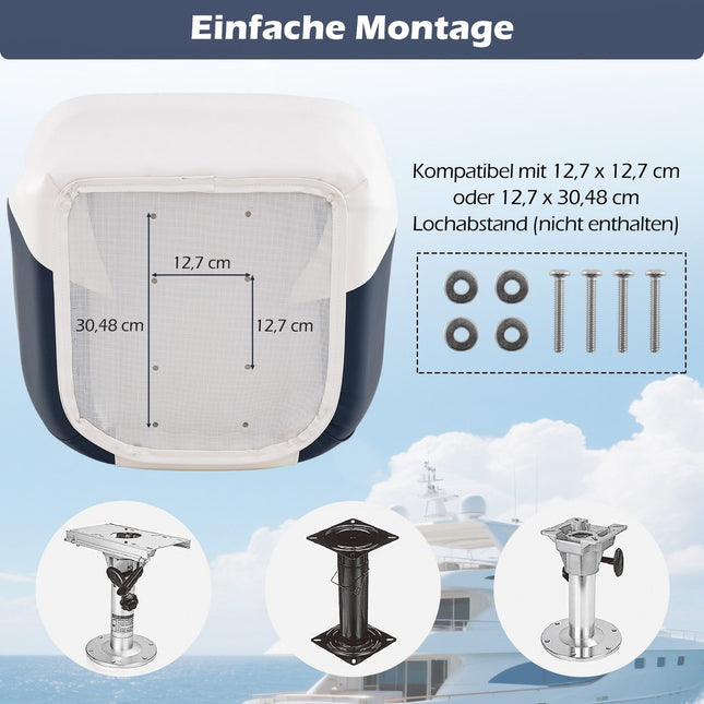 Siège de bateau avec rembourrage en mousse, PVC résistant à l'eau, 59 x 55 x 51 cm