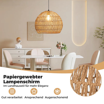 Suspension Boho, hauteur réglable, abat-jour en papier
