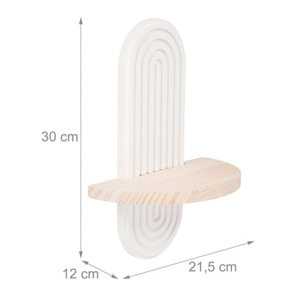 Ensemble d'étagères murales bohèmes, 2 pièces - Pin blanc naturel