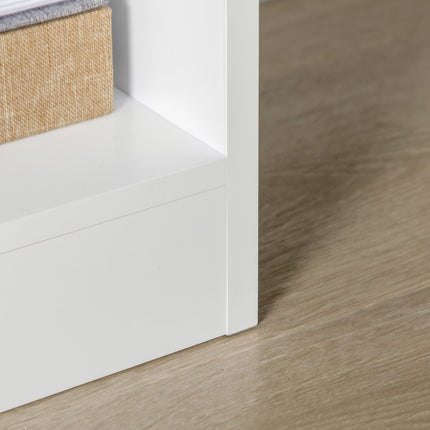 Bookcase with 9 shelves & drawer - anti-tilt, white