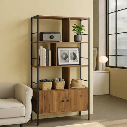 Bibliothèque avec meuble de rangement - 3 étagères, meuble bas