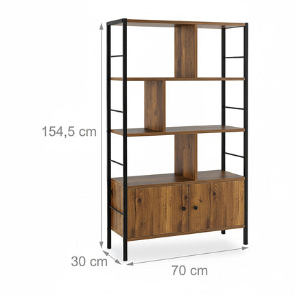Bibliothèque avec meuble de rangement - 3 étagères, meuble bas