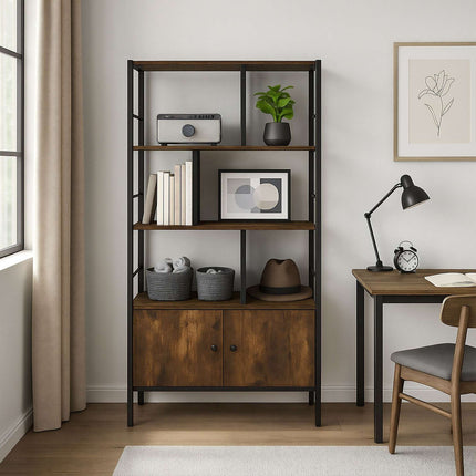 Bibliothèque avec meuble de rangement - 3 étagères, meuble bas