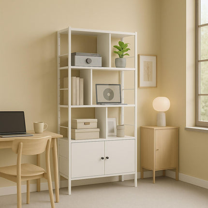 Bibliothèque avec meuble de rangement - 3 étagères, meuble bas