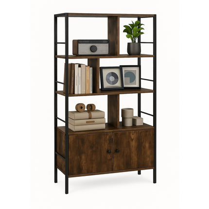 Bibliothèque avec meuble de rangement - 3 étagères, meuble bas