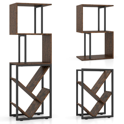 Bücherregal mit 3 offenen Ablagen, Baumdesign, 39,5x25x122cm