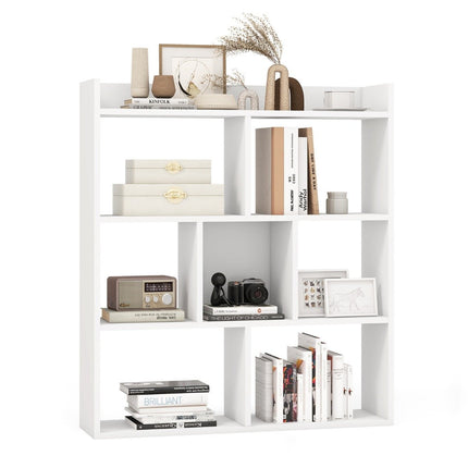 Bibliothèque à 7 compartiments, dos ouvert, 80 x 20 x 90 cm, blanche