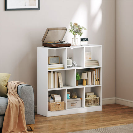 Bibliothèque 8 tablettes, 97,5 x 30 x 100 cm, blanche