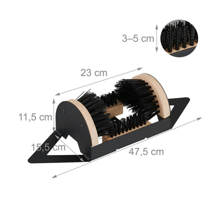 Nettoyeur de bottes avec brosses périphériques et repose-pieds