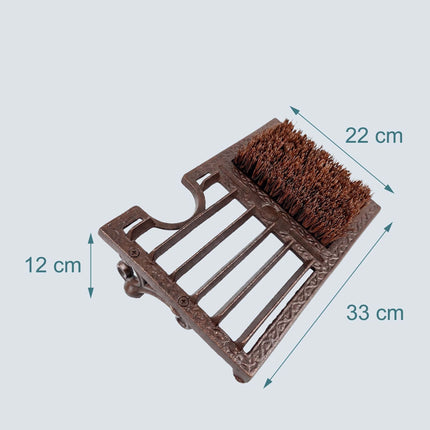 Stiefelkratzer mit Stiefelknecht – Gusseisen, Borstenbürste