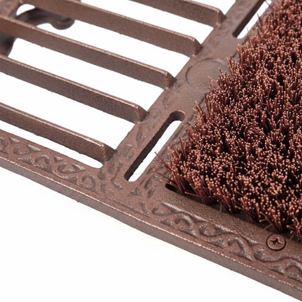 Stiefelkratzer mit Stiefelknecht – Gusseisen, Borstenbürste