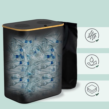 Collecteur de bouteilles avec 2 sacs amovibles, capacité de 160 L