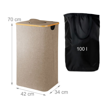 Collecteur de bouteilles avec couvercle, capacité de 100 L, sac amovible