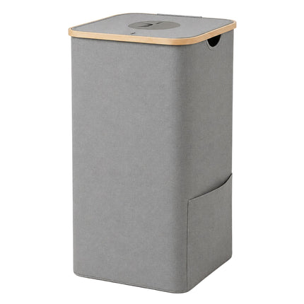 Flaschenpfandbehälter, 100 l – Grau, Bambus & Polyester
