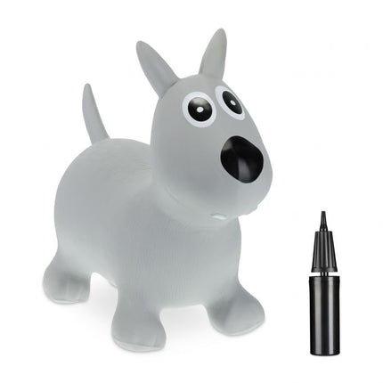 Chien animal rebondissant gris