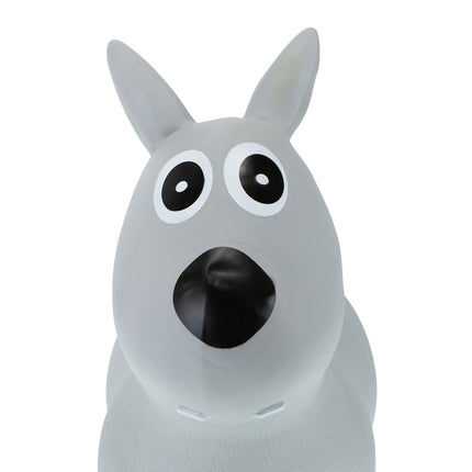 Chien animal rebondissant gris